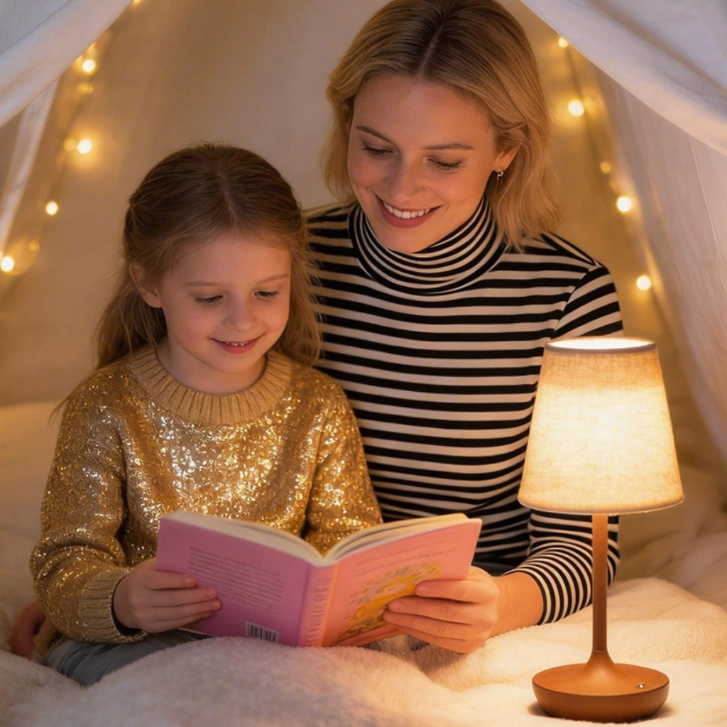 The Velmora Decorative Fabric Shade LED Table Lamp