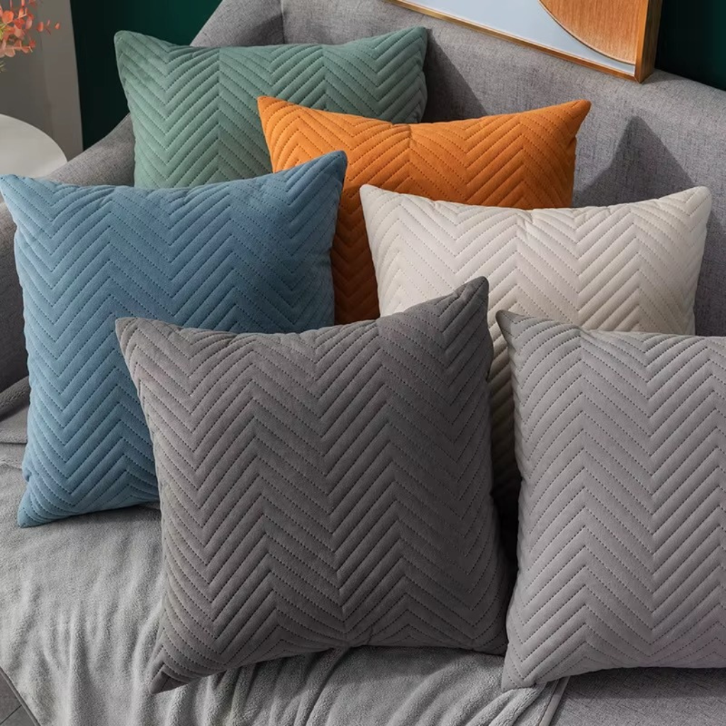 The Velora Herringbone Soft Cushion Cover