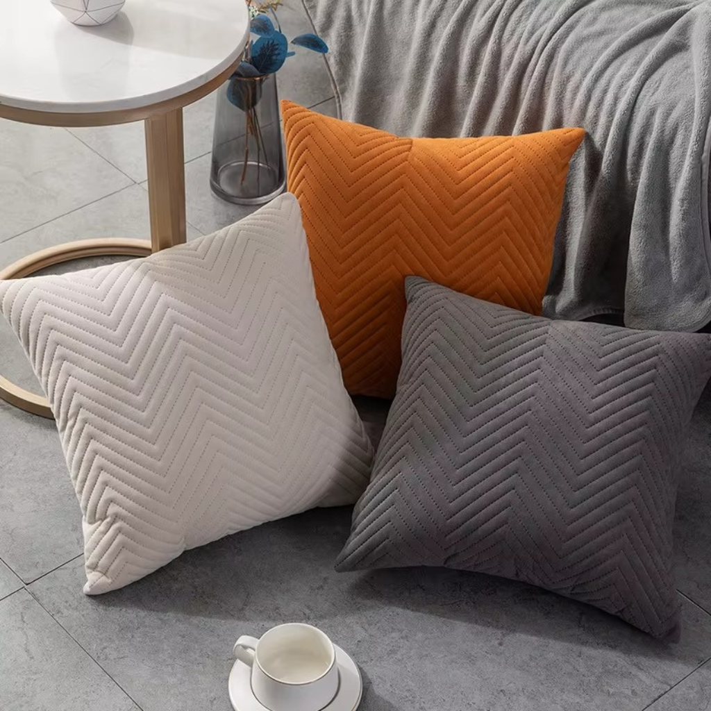 The Velora Herringbone Soft Cushion Cover
