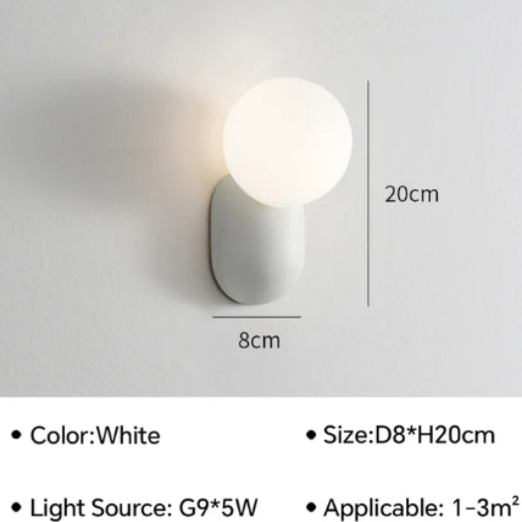 The Veloura LED Glass Ball Wall Light