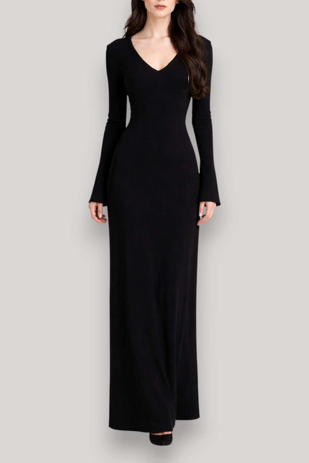 The Vivienne Long Sleeve Wrap Midi Dress