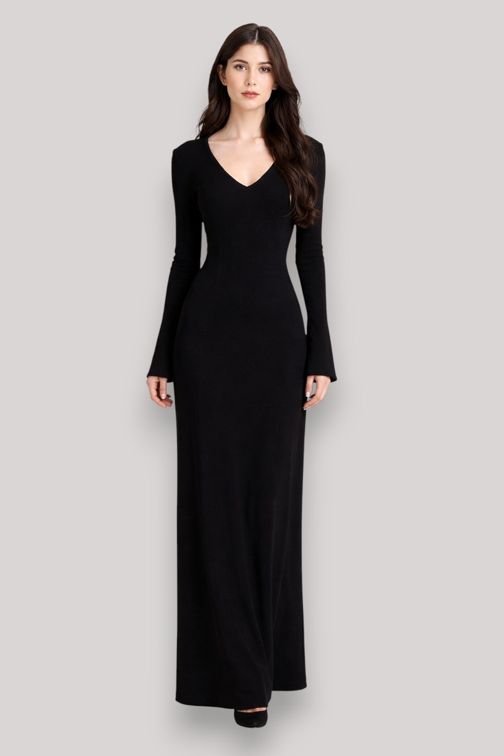 The Vivienne Long Sleeve Wrap Midi Dress