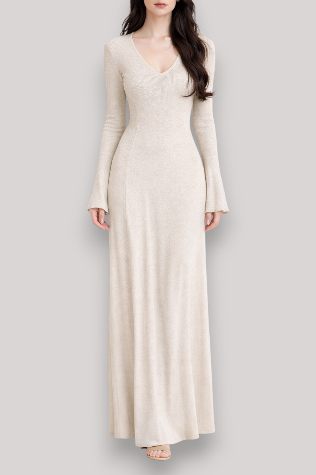 The Vivienne Long Sleeve Wrap Midi Dress