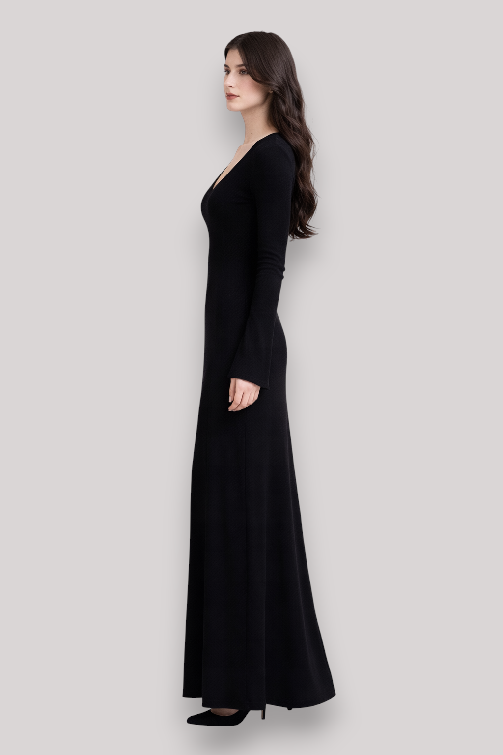 The Vivienne Long Sleeve Wrap Midi Dress