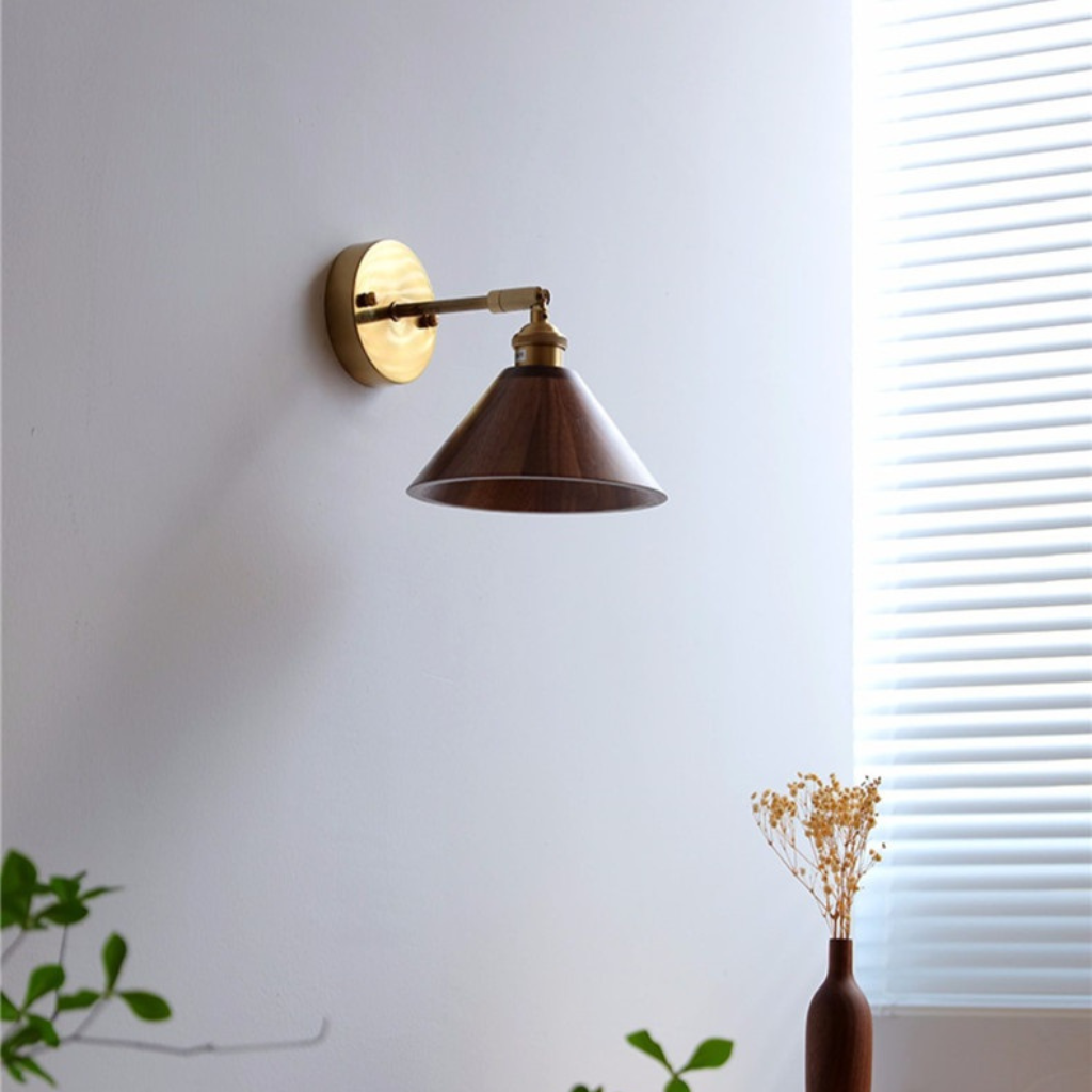 The Walvane Modern Walnut LED Wall Light