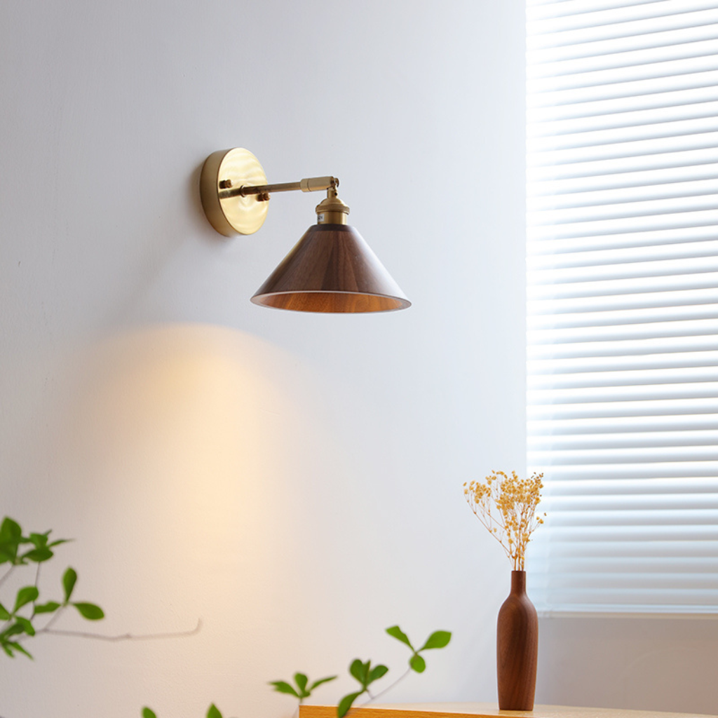 The Walvane Modern Walnut LED Wall Light