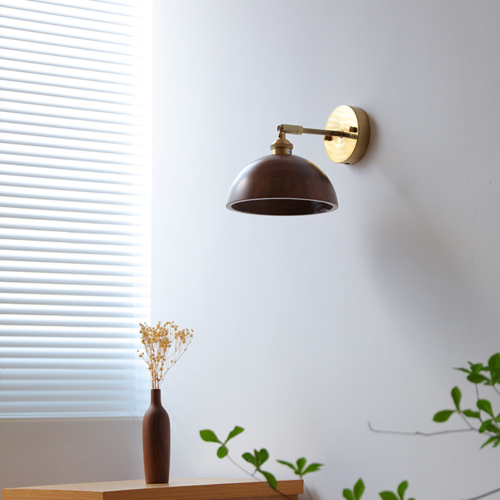 The Walvane Modern Walnut LED Wall Light