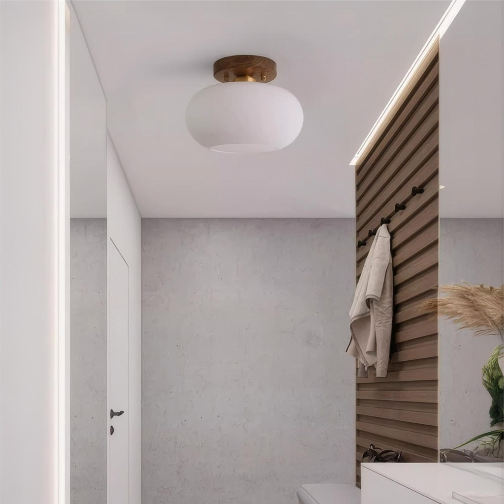 The Walvienne Wabi Sabi Walnut Wood Ceiling Light