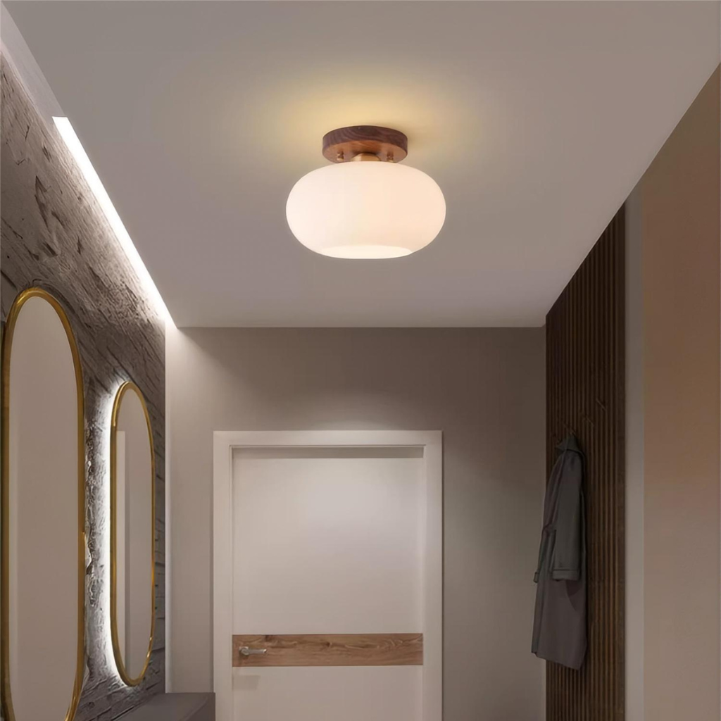 The Walvienne Wabi Sabi Walnut Wood Ceiling Light