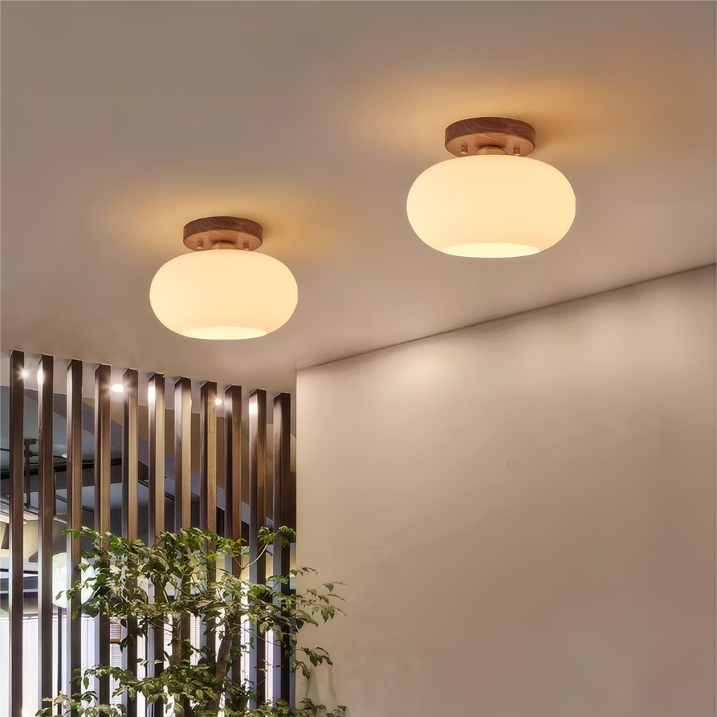 The Walvienne Wabi Sabi Walnut Wood Ceiling Light