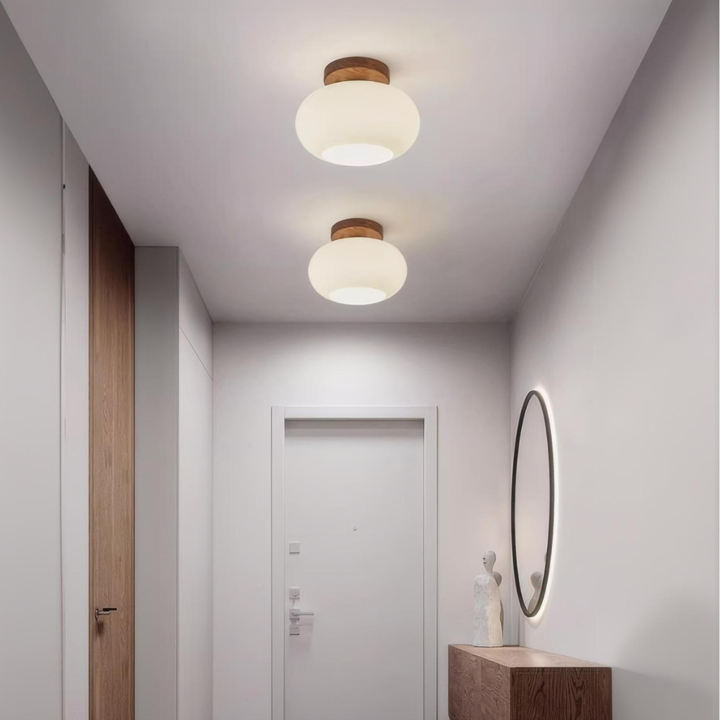 The Walvienne Wabi Sabi Walnut Wood Ceiling Light