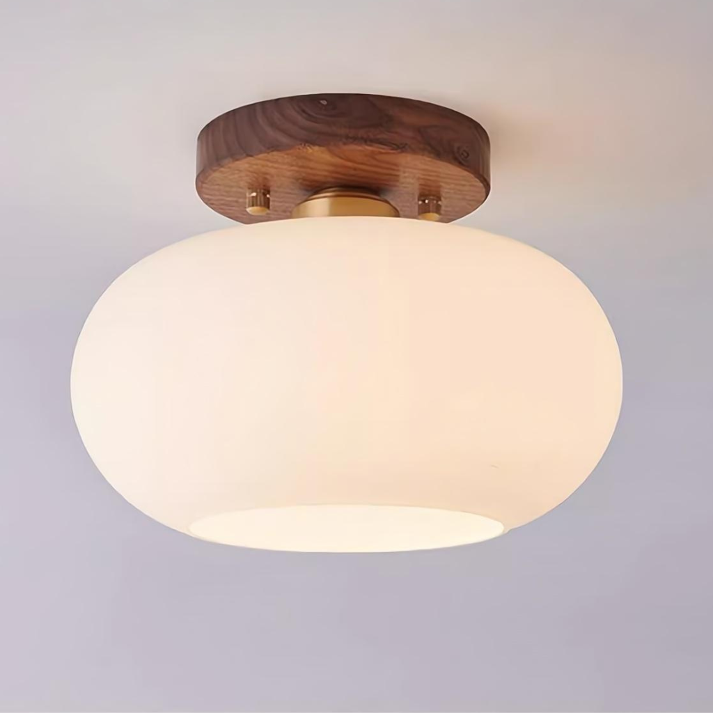 The Walvienne Wabi Sabi Walnut Wood Ceiling Light