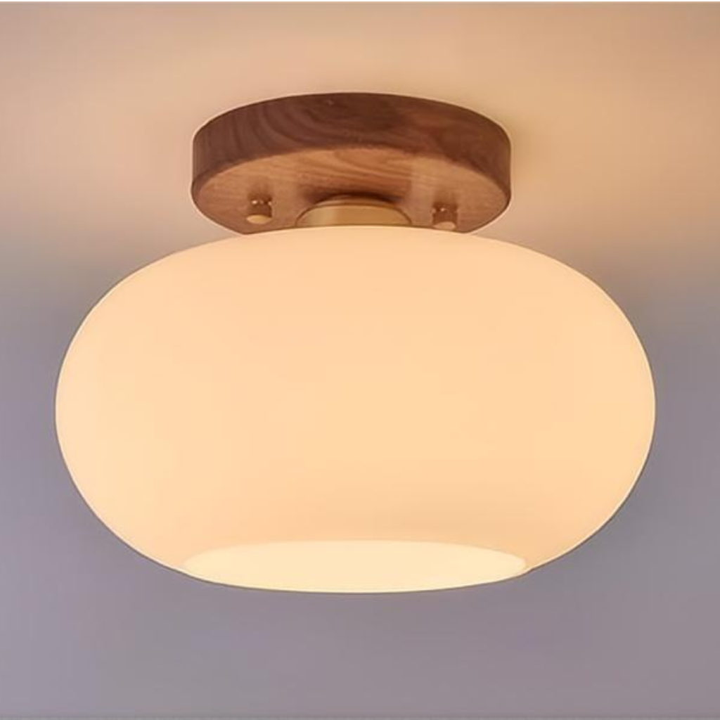The Walvienne Wabi Sabi Walnut Wood Ceiling Light