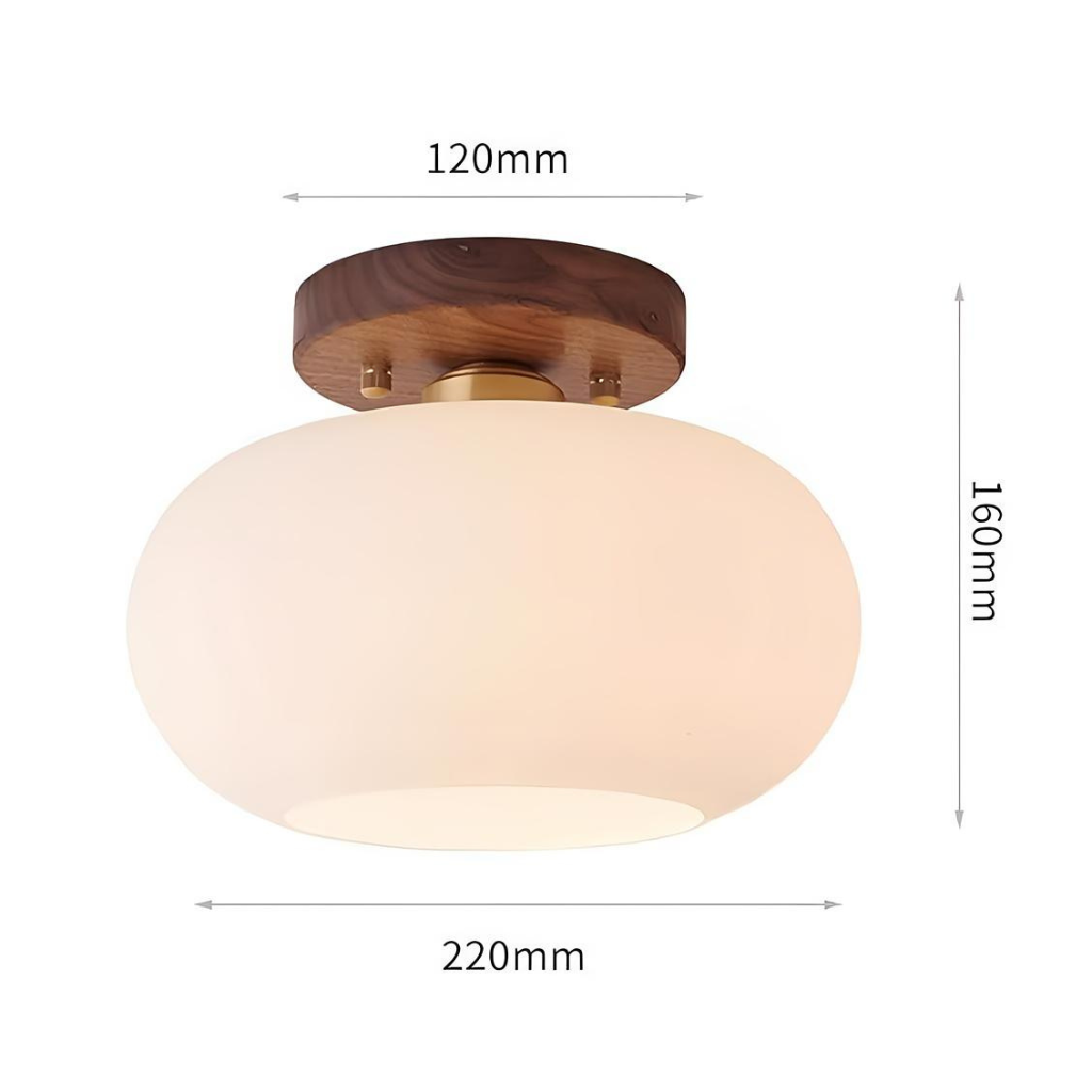 The Walvienne Wabi Sabi Walnut Wood Ceiling Light