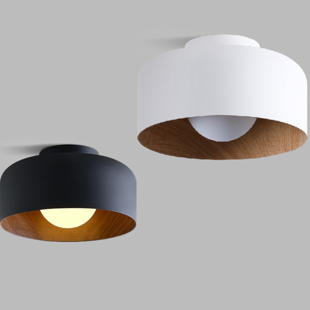The Walviera Nordic Walnut Wood LED Ceiling Light
