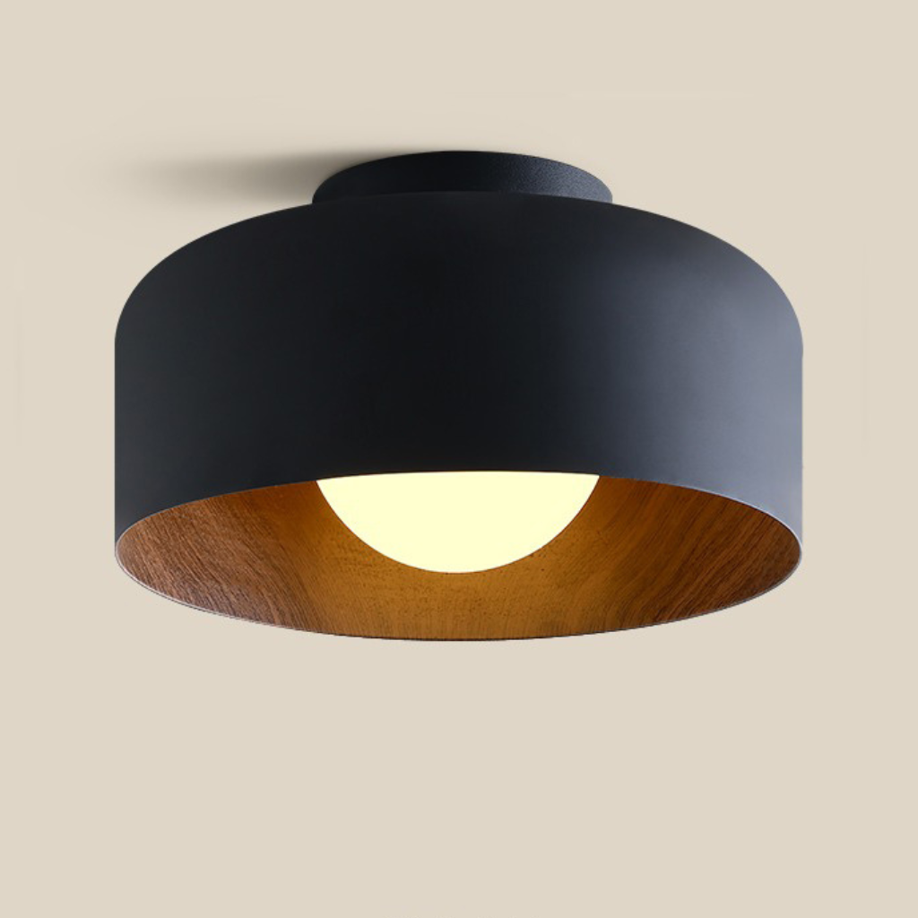 The Walviera Nordic Walnut Wood LED Ceiling Light