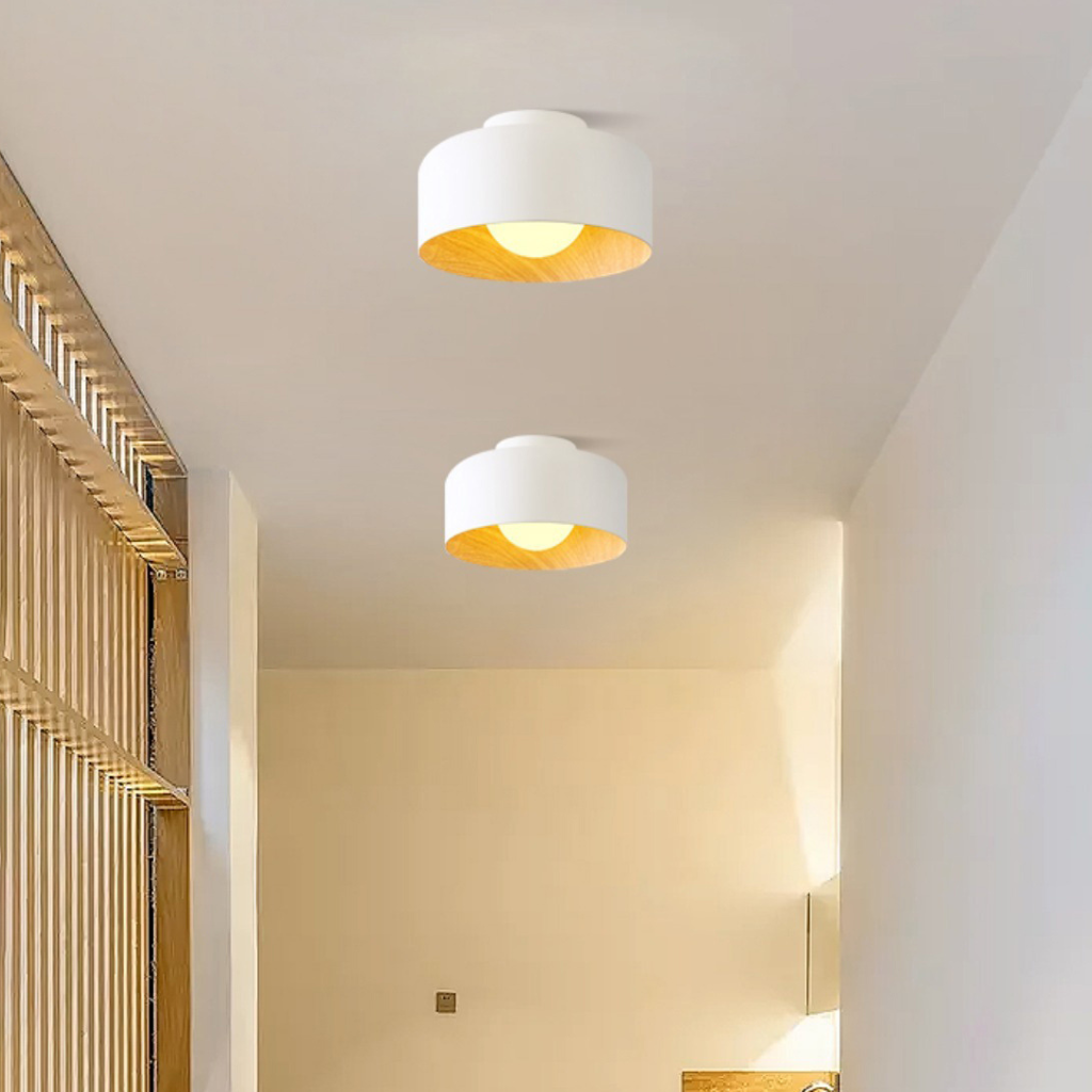The Walviera Nordic Walnut Wood LED Ceiling Light