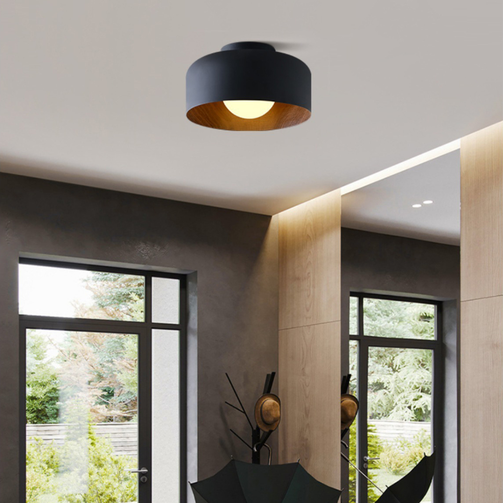 The Walviera Nordic Walnut Wood LED Ceiling Light