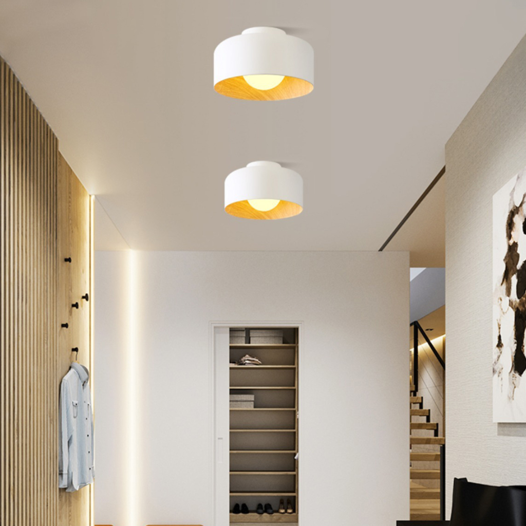 The Walviera Nordic Walnut Wood LED Ceiling Light