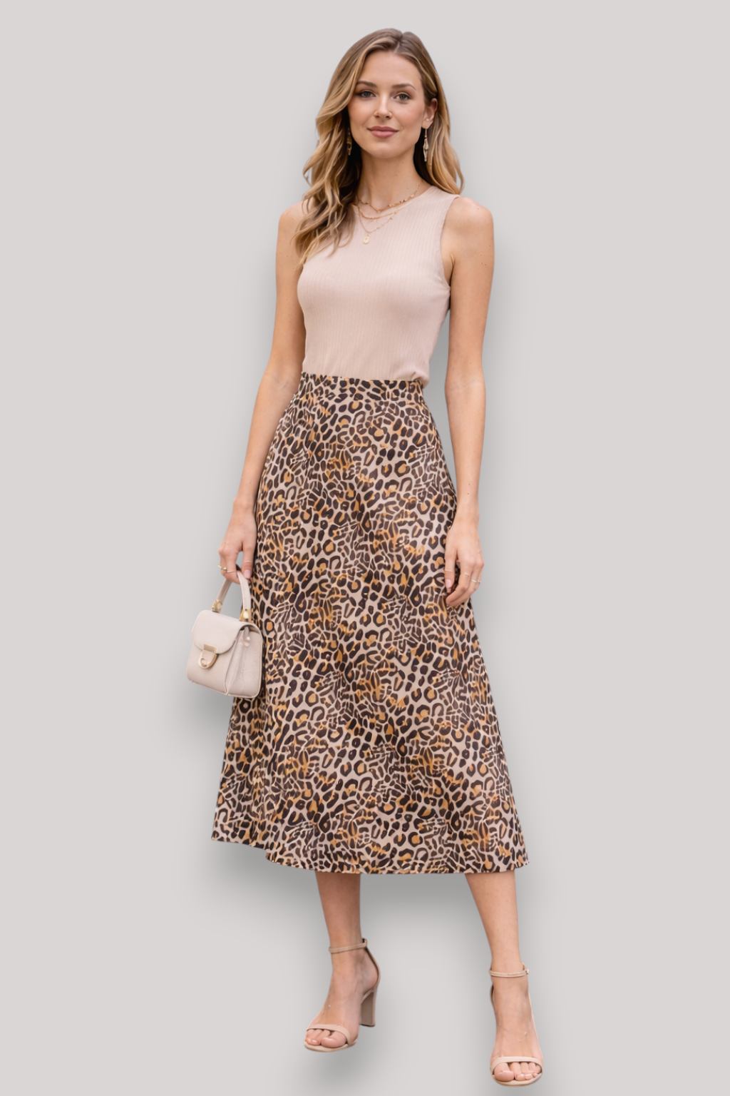 The Winona Women's Midi Skirt Animal Print Casual Summer Wear