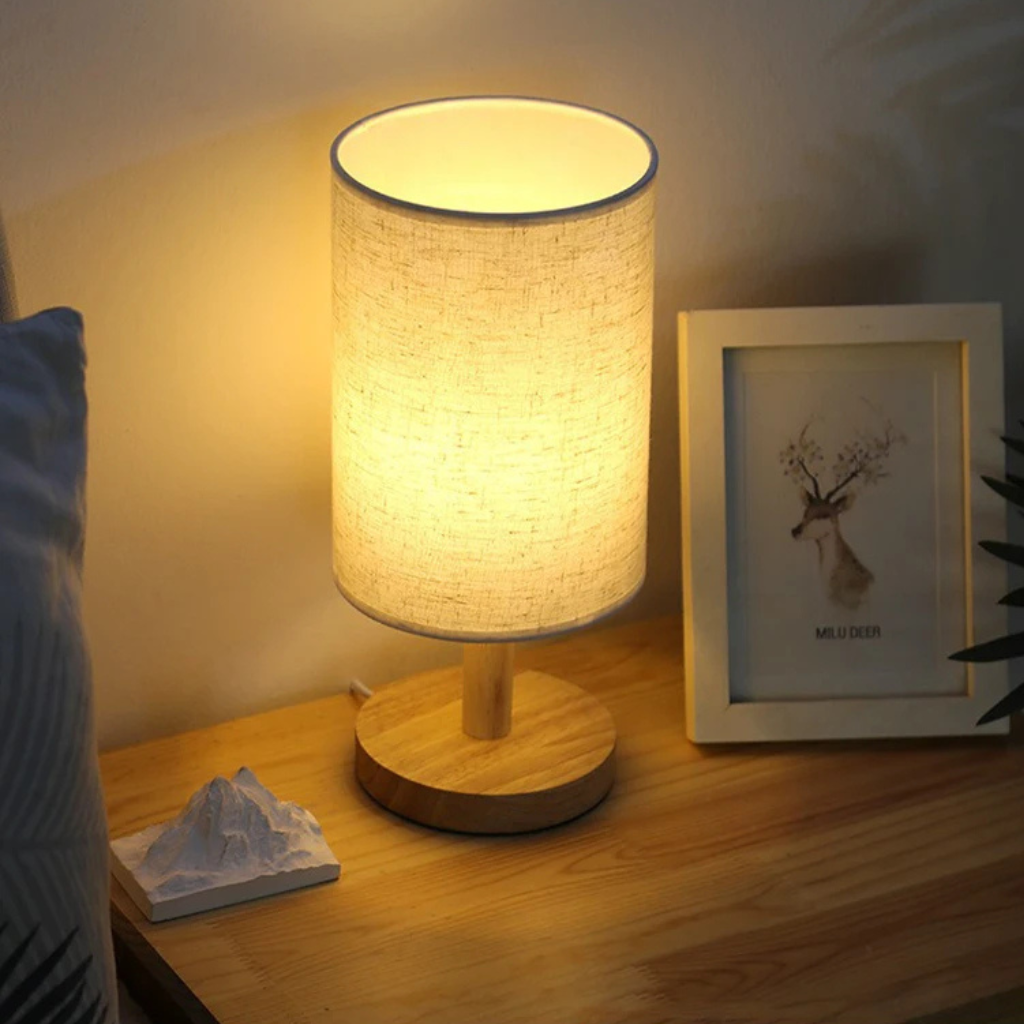 The WoodLume USB Bedside Table Lamp