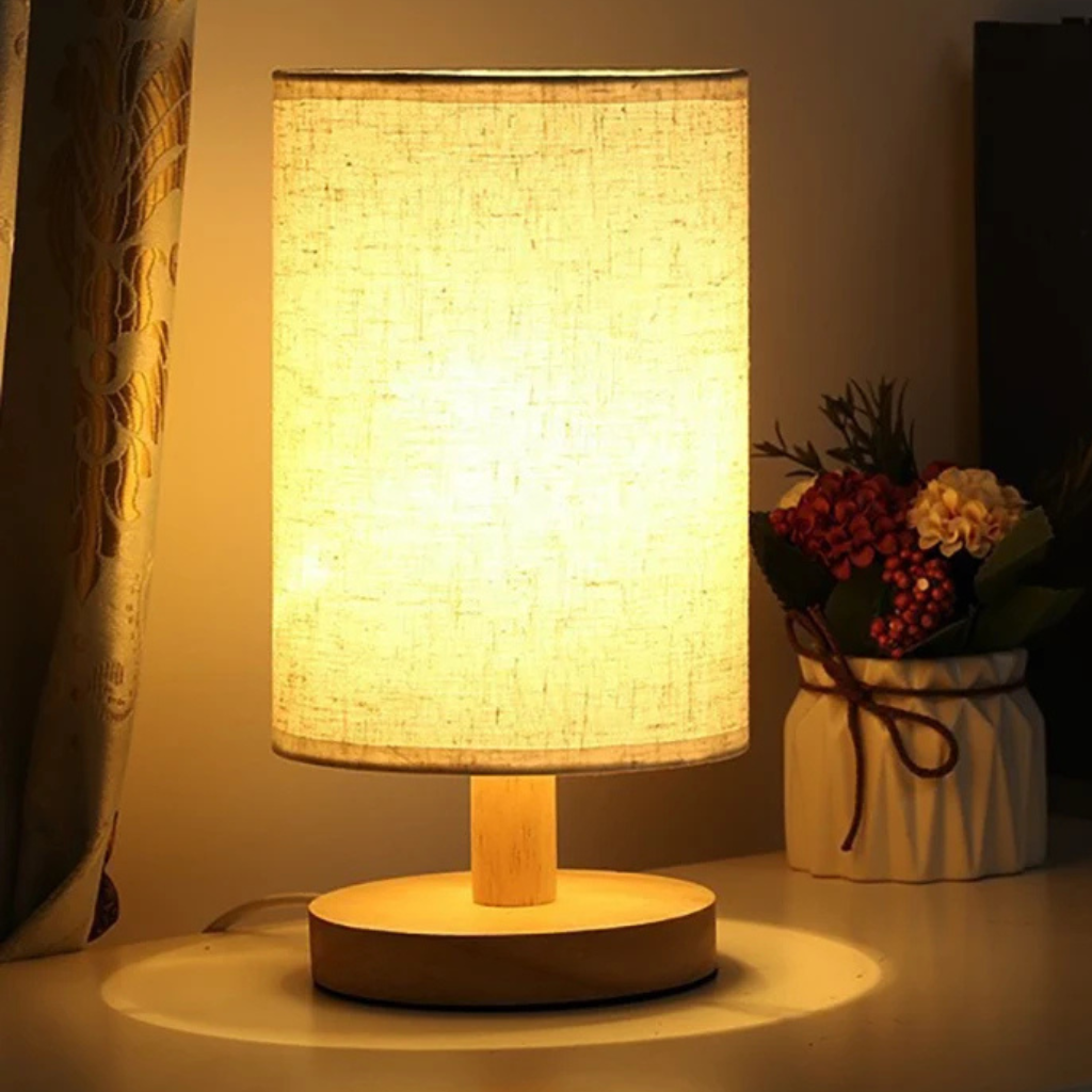 The WoodLume USB Bedside Table Lamp