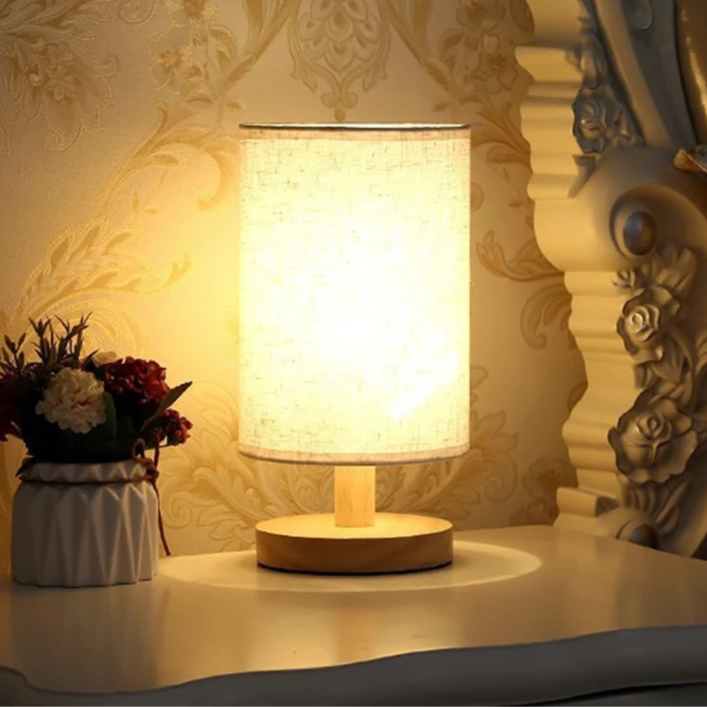 The WoodLume USB Bedside Table Lamp