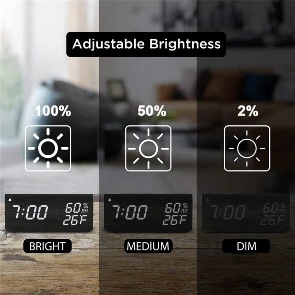 The Woodora LED Digital Bedside Alarm Clock