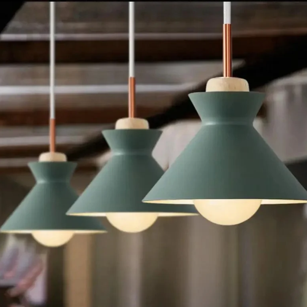 The Wrenora Wooden Iron Pendant Light