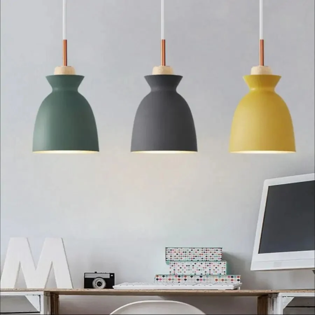 The Wrenora Wooden Iron Pendant Light