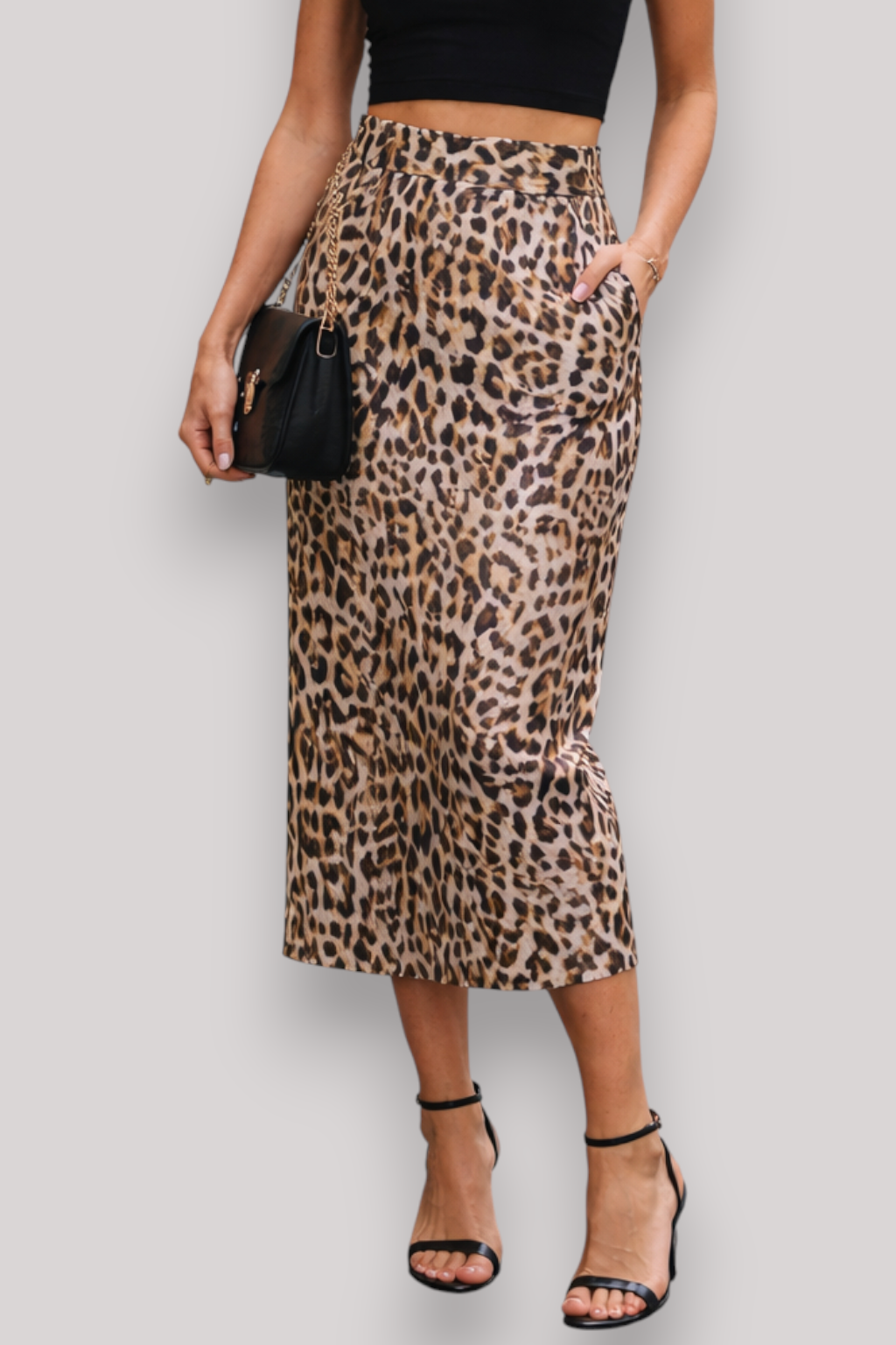 The Yvette Women's Maxi Skirt Elegant High Waist Leopard Print