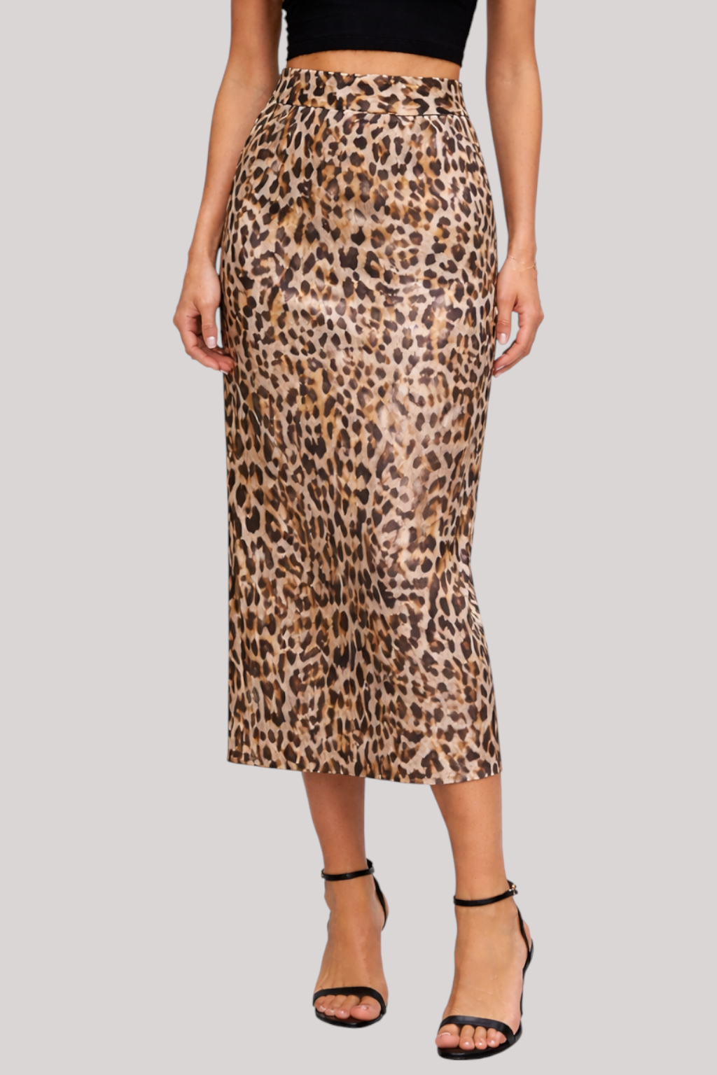 The Yvette Women's Maxi Skirt Elegant High Waist Leopard Print