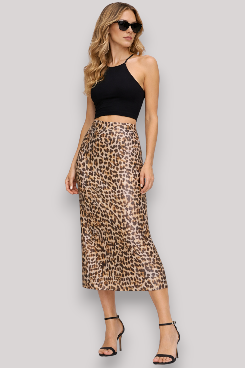 The Yvette Women's Maxi Skirt Elegant High Waist Leopard Print