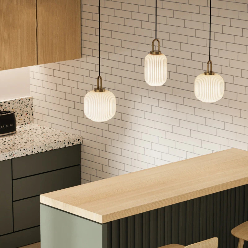 The Zenora Japanese Styled Glass Pendant Light