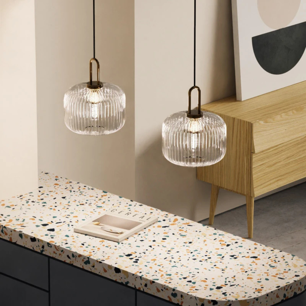 The Zenora Japanese Styled Glass Pendant Light