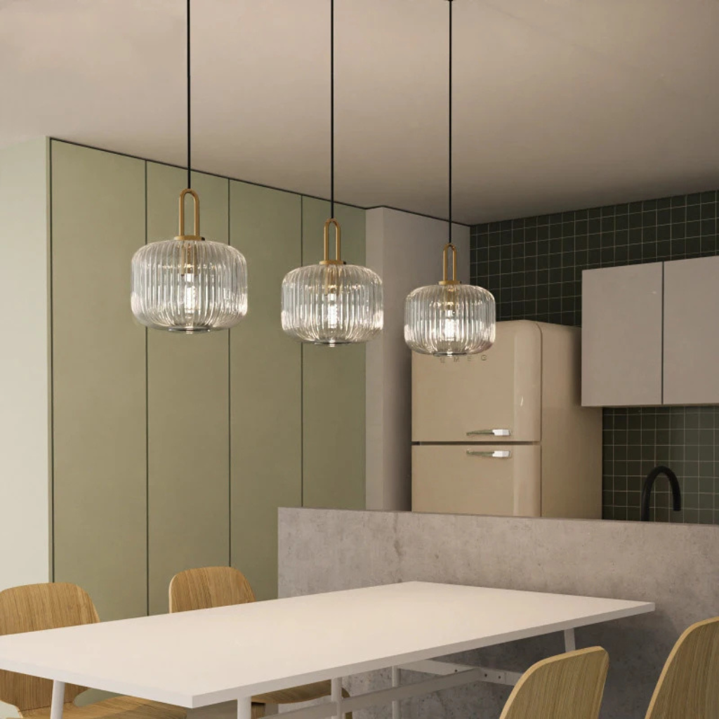 The Zenora Japanese Styled Glass Pendant Light