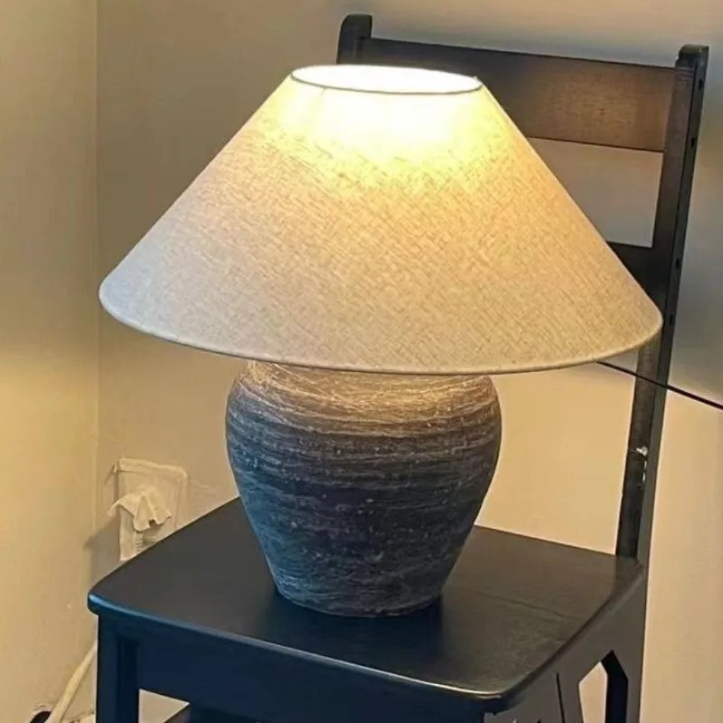 The Zenvora Ceramic LED Table Lamp