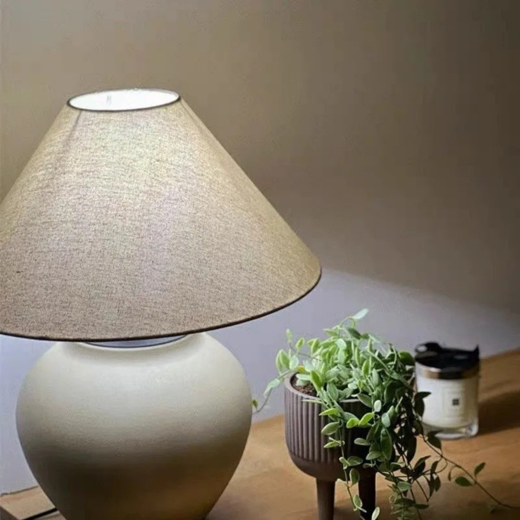 The Zenvora Ceramic LED Table Lamp